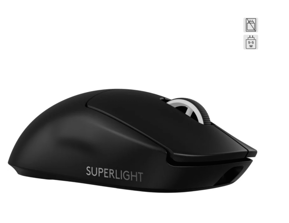 Logitech G PRO X SUPERLIGHT 2 LIGHTSPEED Ratón Inalámbrico Gaming Negro 44000 DPI - Imagen 1