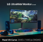 LG 34WP65C-B - Monitor Gaming UltraGear Curvo 34 pulgadas, Panel Nano VA: 3440x1440p, 21:9, 250 cd/m², 1000:1, 160Hz, entradas: DPx1, HDMIx1, USB-Ax3, Color Negro - Imagen 2
