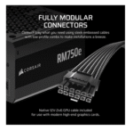 Fuente Alimentación Corsair RMe Series RM750e ATX 3.1 PCIe 5.1 750W Cybenetics 80 Plus Gold Modular - Imagen 2