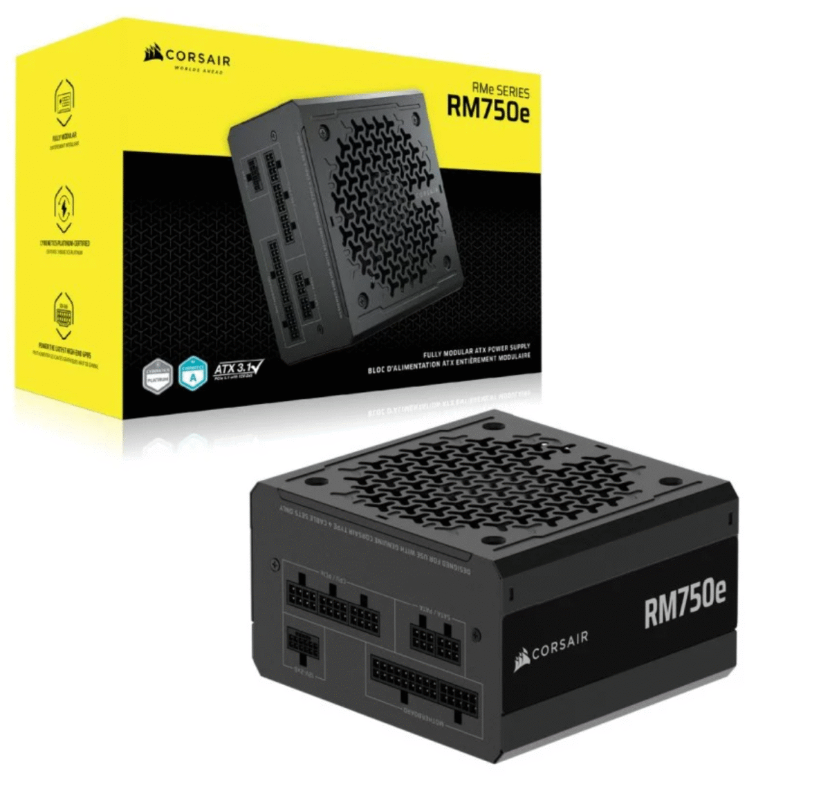 Fuente Alimentación Corsair RMe Series RM750e ATX 3.1 PCIe 5.1 750W Cybenetics 80 Plus Gold Modular - Imagen 3